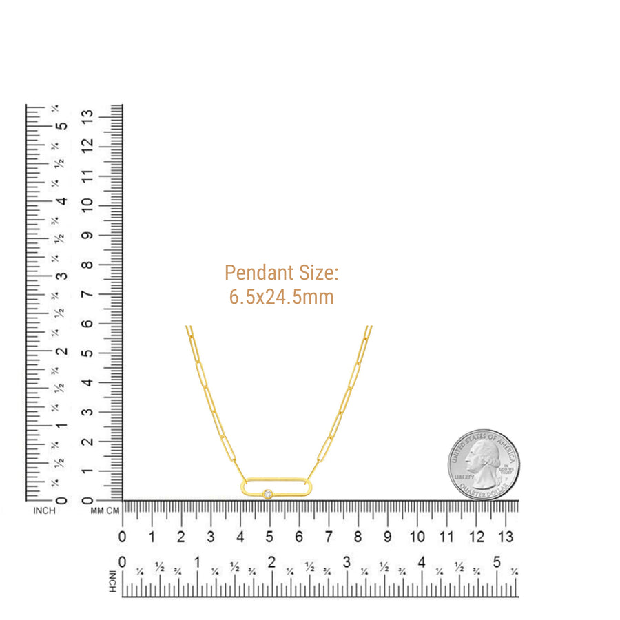 14k gold paperclip necklace measurement
