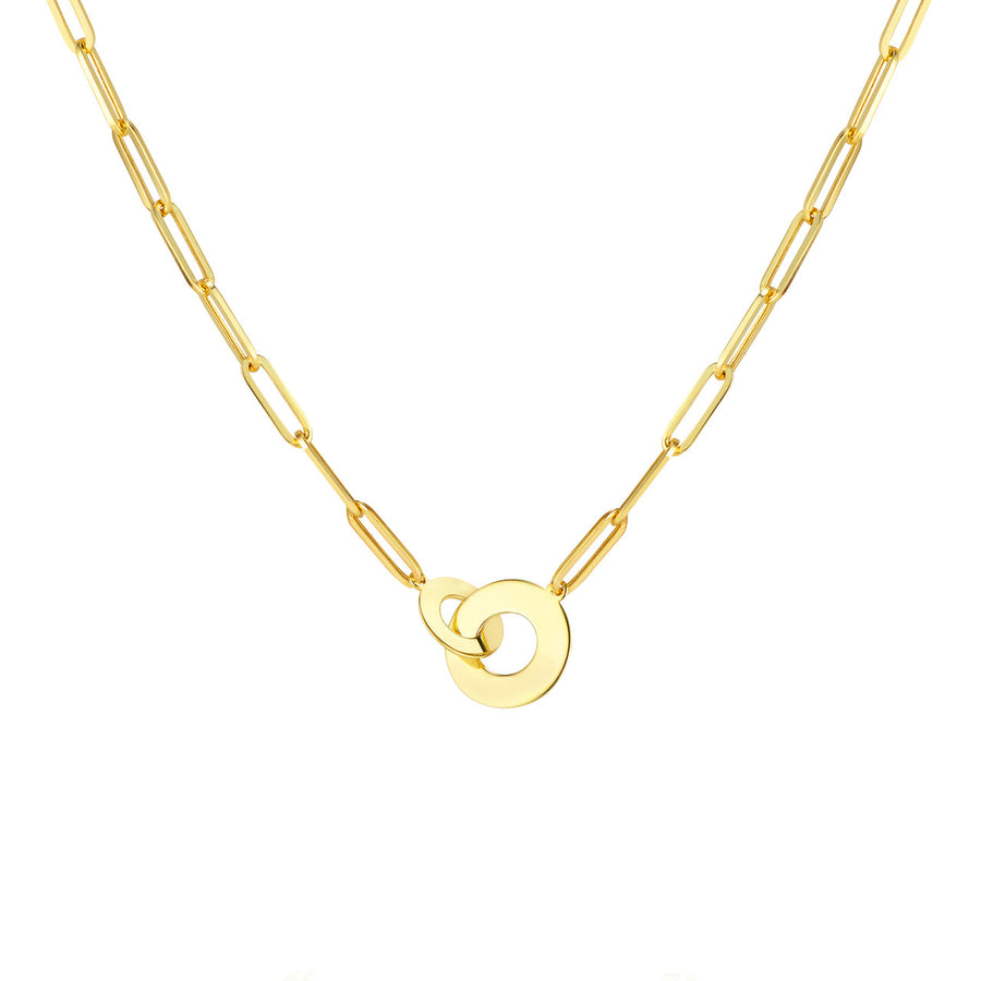gold interlocking circle necklace