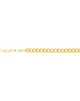 Real 14K Solid Gold 50/50 Paperclip + Cuban Link Chain Bracelet