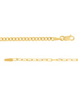 Real 14K Solid Gold 50/50 Paperclip + Cuban Link Chain Bracelet