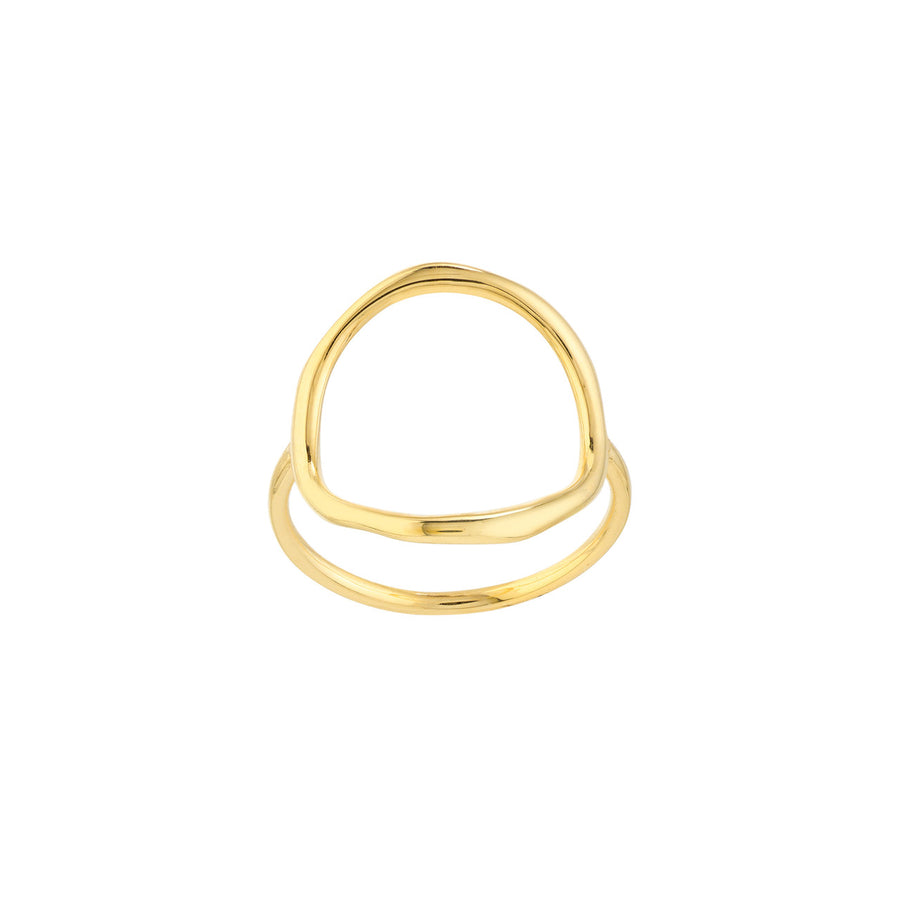 Solid 14K Real Gold Open Circle Ring