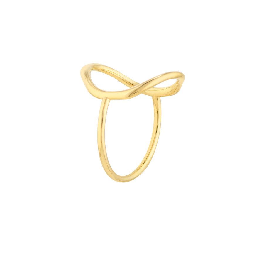 Solid 14K Real Gold Open Circle Ring