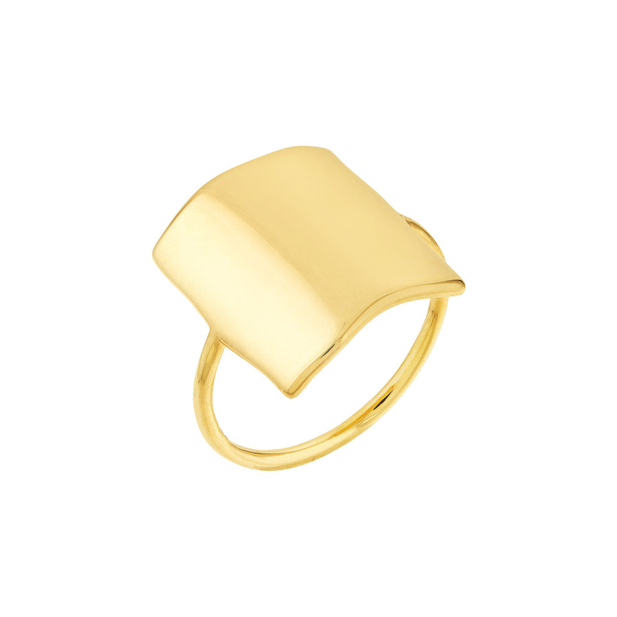 Real 14K Solid Gold Rectangle Ring