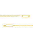 Real 14K Solid Gold Paperclip Chain Bracelet With Push Lock