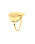 Real 14K Yellow Solid Gold Engravable Round Disc Ring