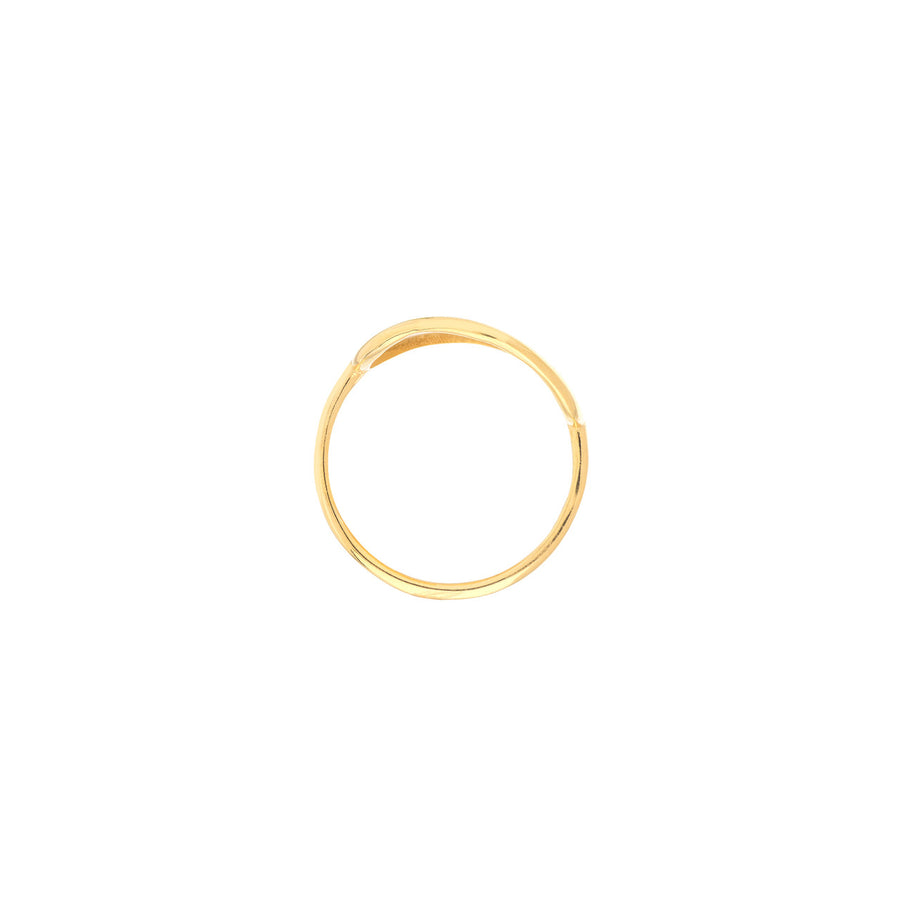 Real 14K Yellow Solid Gold Engravable Round Disc Ring