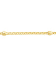 Real 14K Solid Gold Bead Station Bracelet