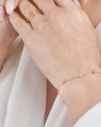 Real 14K Solid Gold Diamond Station Bracelet, Bead Station Bracelet, Gold Bead Chain Bracelet, Gold Beaded Bracelet, Diamond Bracelet, Thin Gold Bracelet, Gold Chain Bracelet, 14K Gold Bracelet For Women, Adjustable Bracelet, Dainty Gold Bracelet, Minimalist Bracelet, Delicate Bracelet, Stacking Bracelet, Stackable Bracelet, Everyday Bracelet