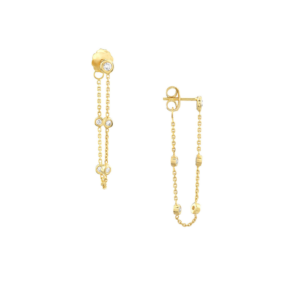 earring stud with chain
