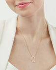 open rectangle necklace
