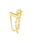 double chain earrings gold