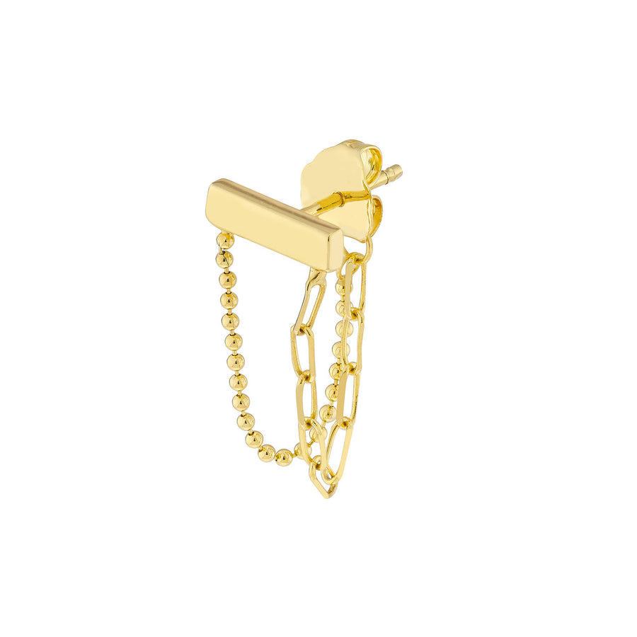 double chain earrings gold