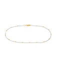 Real 14K Two Tone Solid Gold Satellite Chain Anklet
