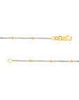Real 14K Two Tone Solid Gold Satellite Chain Anklet