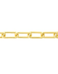 Solid 14K Real Gold Paperclip Link Chain Bracelet