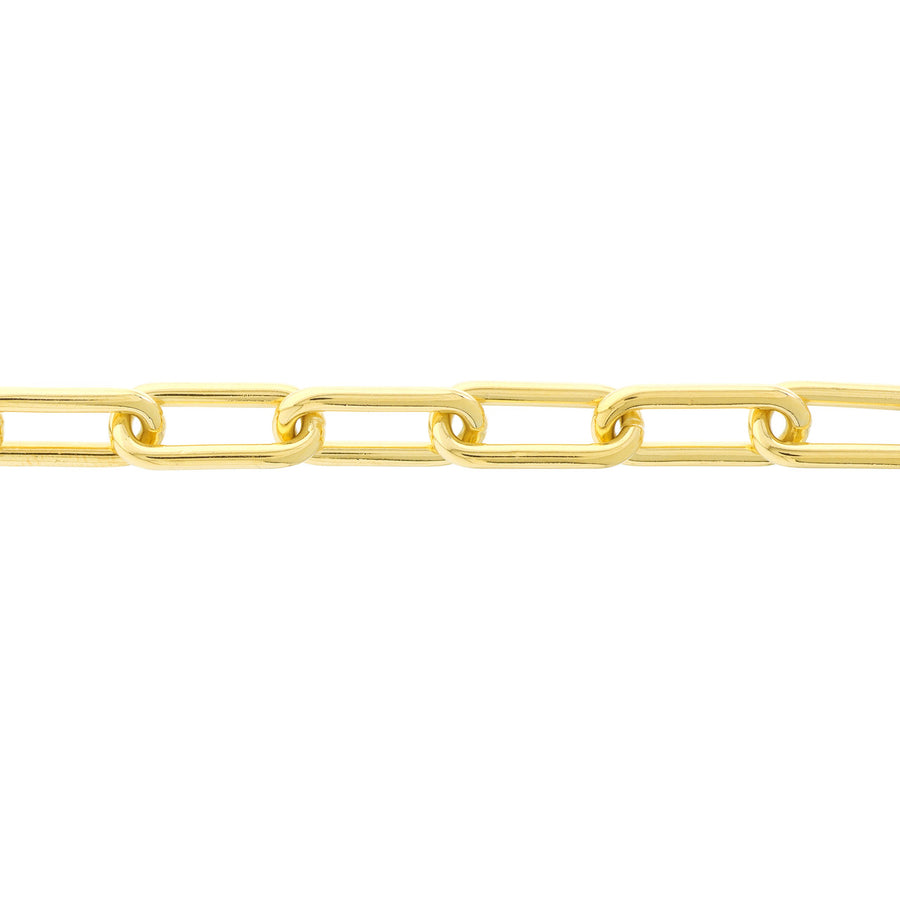 Solid 14K Real Gold Paperclip Link Chain Bracelet