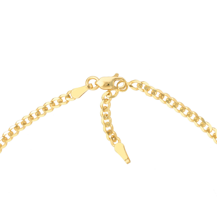 Solid 14K Real Gold Cuban Link Chain Anklet