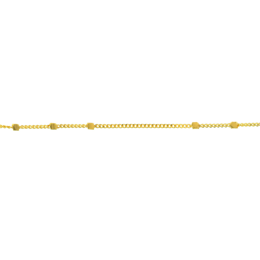 Real 14K Solid Gold Beaded Chain Anklet