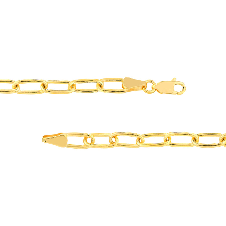 solid gold paperclip chain necklace