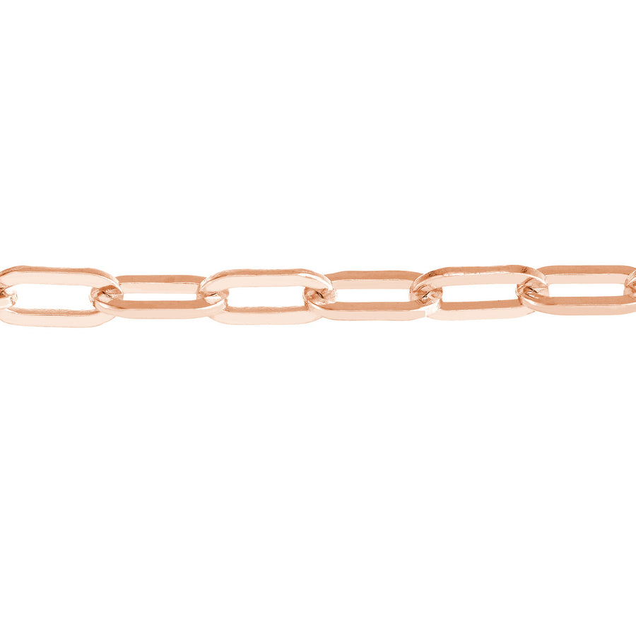 Solid 14K Real Gold Paperclip Chain Bracelet
