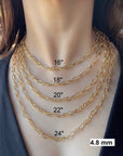 10K-14K Yellow Real Gold Olympia Twisted Link Chain Necklace