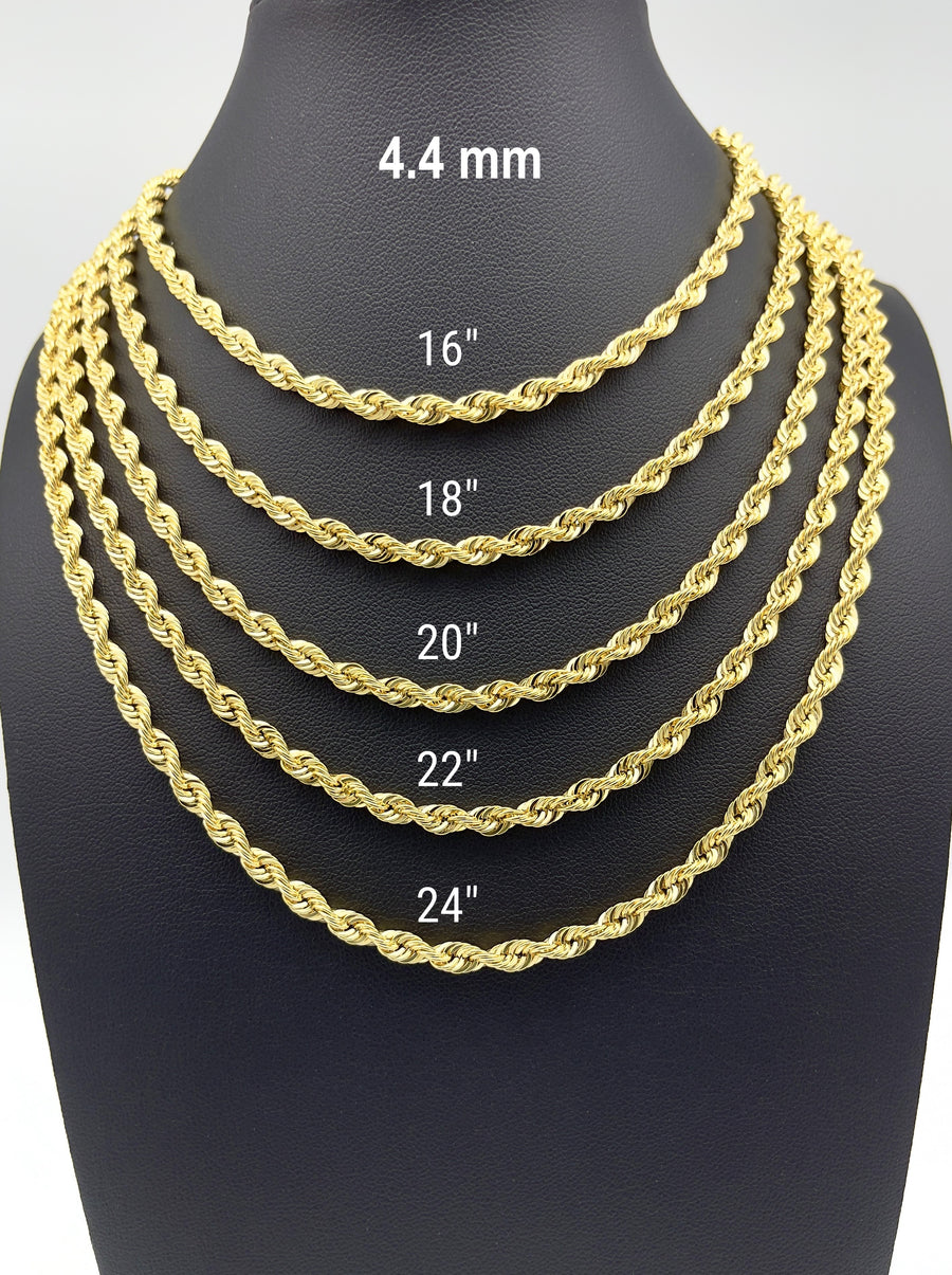10K 14K Real Gold Rope Chain
