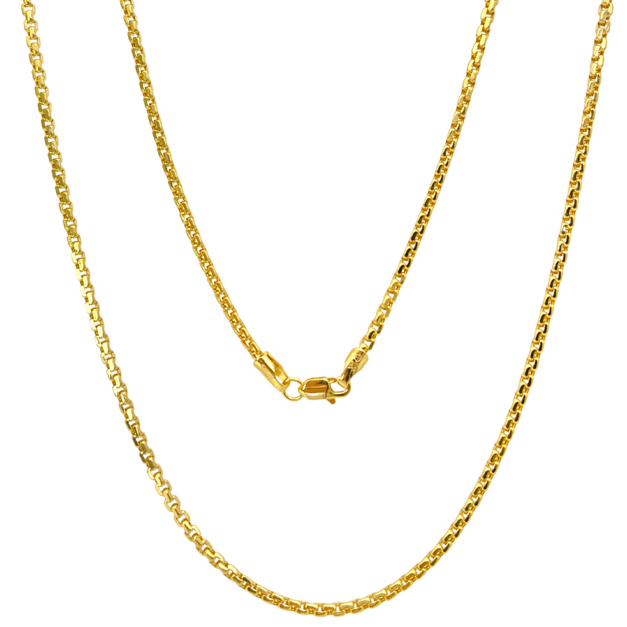 14k solid gold box chain necklace