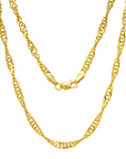 14k gold twisted chain necklace