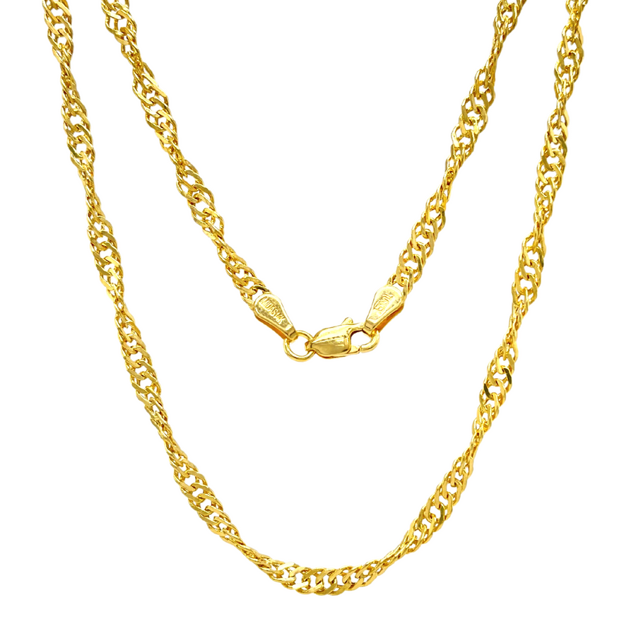14k gold twisted chain necklace