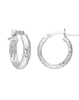 10K Real Gold Hammered Hoop Earrings