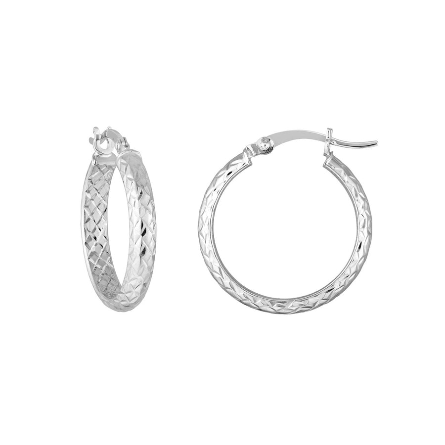 10K Real Gold Hammered Hoop Earrings