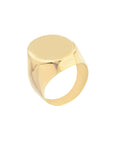 Real 14K Solid Gold Oval Signet Ring