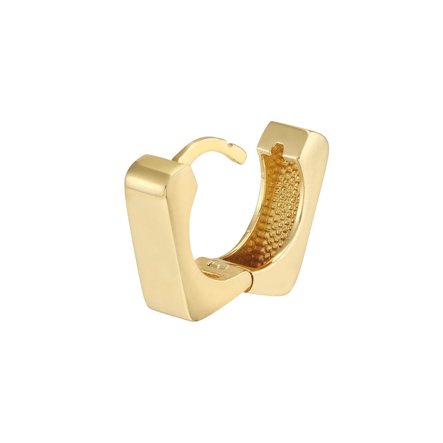 Real 14K Solid Gold Square Huggie Hoop Earrings