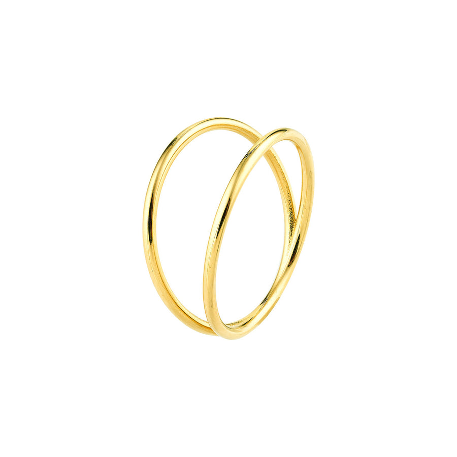 14K Real Solid Gold Double Band Ring