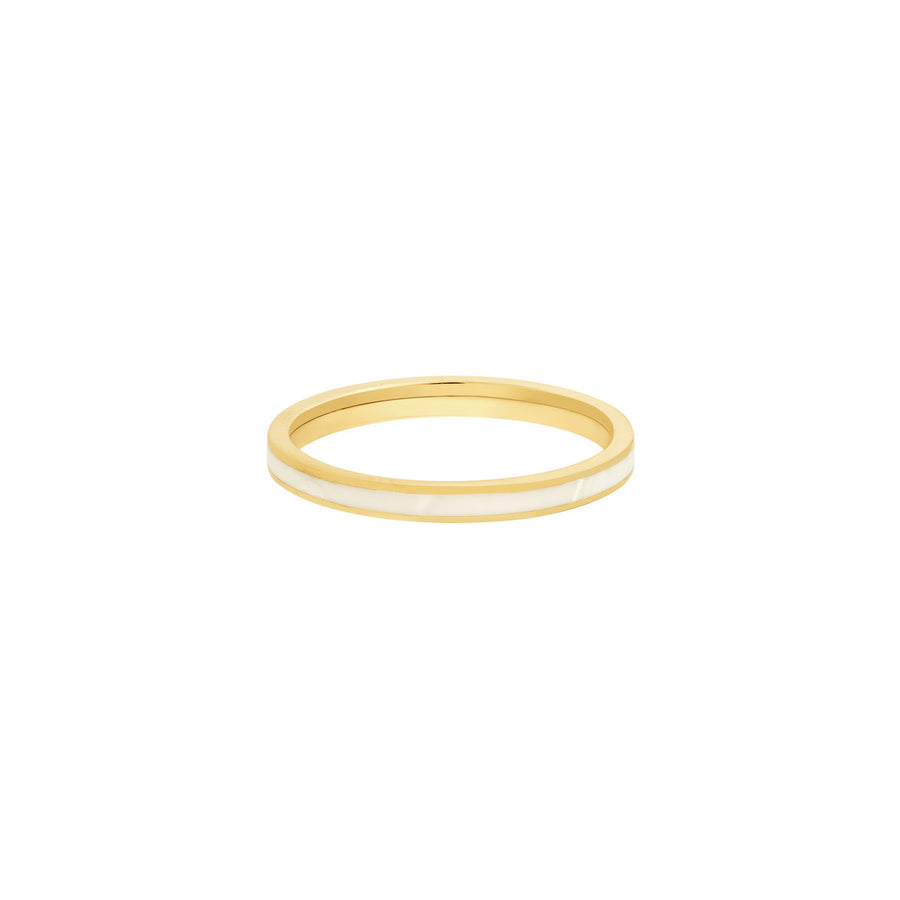 Real 14K Solid Gold Enamel Band Ring