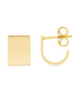 Real 14K Solid Gold J Huggie Earrings