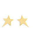 Real 14K Solid Gold Star Stud Earrings