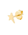 Real 14K Solid Gold Star Stud Earrings