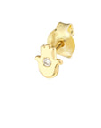 Real 14K Solid Gold Diamond Hamsa Stud Earrings