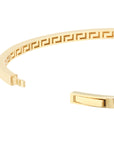 Real 14K Solid Gold Bangle Bracelet With Greek Key Interior
