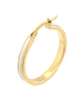 Real 14K Solid Gold Enamel Hoop Earrings