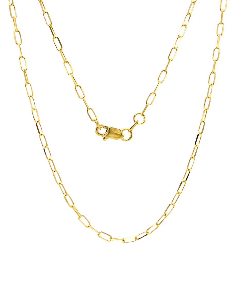 gold paperclip chain link necklace