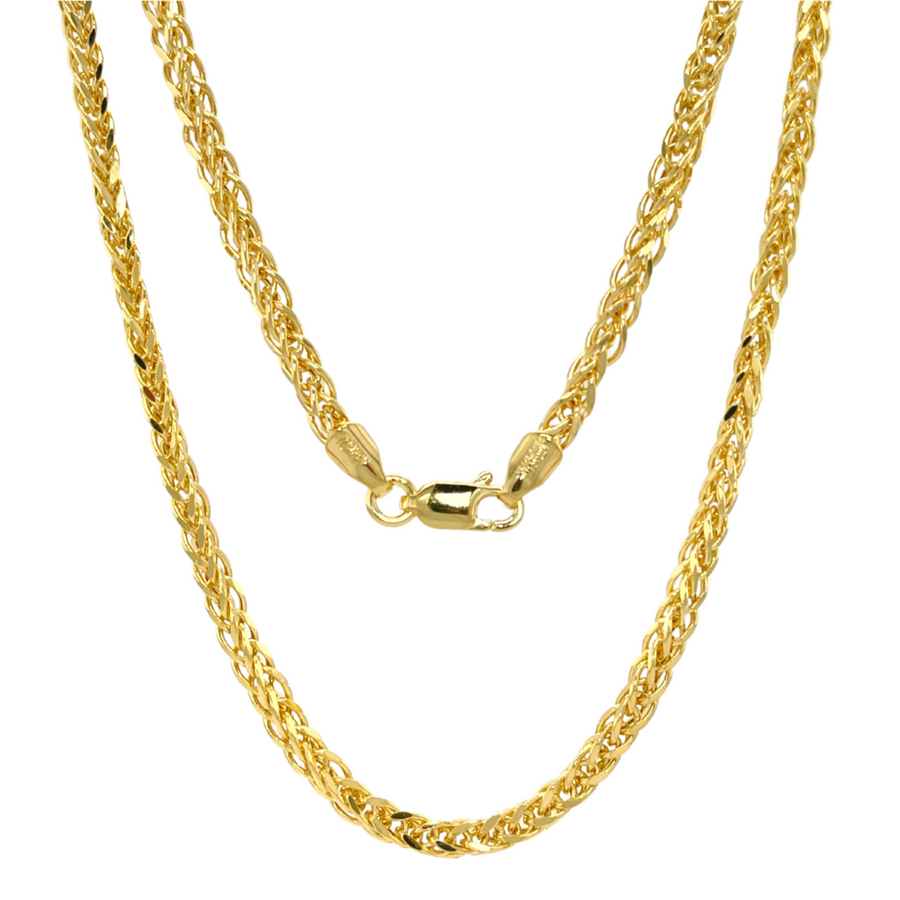 10K 14K Yellow Real Gold Square Wheat Chain Necklace, Braided Necklace, Foxtail Chain, Spiga Chain, 14K Gold Chain For Women, Mens Gold Chain, Thin Gold Necklace, Thin Gold Chain, Thick Gold Chain, Thick Gold Necklace, Dainty Gold Necklace, Delicate Necklace, Minimalist Necklace, 10K Gold Chain, 10K Gold Necklace, 14K Gold Necklace