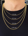 Rolo link chain real gold