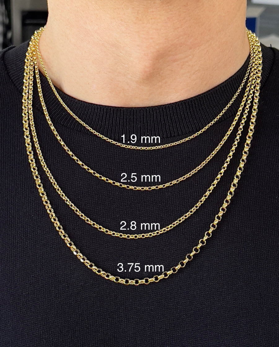 Rolo link chain real gold